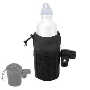 Stroller Cup Holder & Walker Cup Holder - Clamp On Drink Holder for Wheelchair, Rollator, Desk, Microphone Stand - 360°Rotatable Universal Cup Holder, Water Bottle Holder for Seniors, Parents