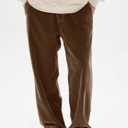 HOTake Men's Casual Corduroy Pants Relaxed Fit Baggy Sweatpants Men M(34) Dark Brown