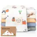 Organic Burp Cloths Baby Boy, Girl - 6-Pack Large 100% Cotton Burping Cloths for Babies, Spit Up Rags, Super Absorbent, Ultra Soft Newborn Rag, Gender Neutral, Machine Washable, Durable (Pets & Paws)