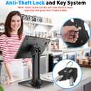 AboveTEK Anti-Theft iPad Kiosk Stand POS iPad Security Stand & Locking Tablet Holder Heavy Duty Base, 360 Swivel, 75 Tilt Bracket Perfect for Retail Business (Black)