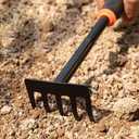 Garden Tool Set (Garden Tool Set, 7 Pieces, Gardening Tool Kit Including 2 Shovels, Rakes, Cultivators, and Transplanting Tools, Rust-Resistant Iron Tools, Rubber Grip Handles (7)