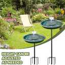Bird Bath with Solar Powered Fountains for Hummingbirds, Stable Stylish Design with 5-Prong Base Stake Plastic Bird Bath for Outside Patio Yard Garden(Gift)