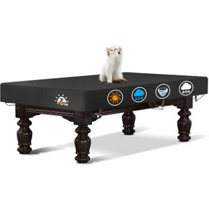 Zettum Pool Table Cover - Billiard Table Covers, 600D Waterproof Covers for Billiard Pool Table, Heavy Duty Scratched-Free UV Protection Snooker Furniture Table Cover - 8 Feet