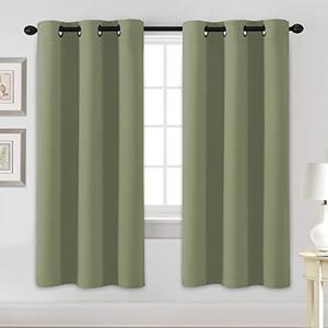 H.VERSAILTEX Blackout Curtains for Bedroom Thermal Insulated Room Darkening Living Room Curtains 72 Inch Long Grommet Privacy Protection Window Curtain Panels/Drapes for Nursery, 2 Panels, Sage
