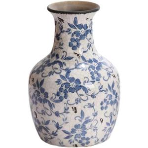 Decorative Ceramic Flower Vase, Blue and White Floral Pattern, 11''Flower Ceramic vase Decorative Ceramic Flower Vase, Blue and White Floral Pattern, 11''Flower Ceramic vase
