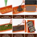 2 PCS Silicone Dubai Chocolate Bar Molds, 1 Inch Deep Stuffed Bar Mold Thick Large Slilicone for Filling Pistachio Chocolate Bar