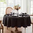 Elrene Home Fashions Caiden Elegance Damask Waterproof, Stain & Wrinkle Resistant Fabric Tablecloth, 60" x 84" Oval, Black