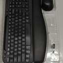 Wireless Keyboard and Mouse Combo, Wave Keys Full-Sized Ergonomic Keyboard with Cushioned Plam Rest, Phone Holder, Comfortable Natural Typing, 2.4G Cordless Set for Computer, Laptop, PC, Mac, Windows (Black)