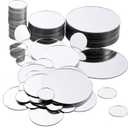 Jetec 100 Pcs Mini Size Round Mirror Adhesive Mirror Tiles for Crafts and DIY Projects 1 Inch, 2 Inch, 3 Inch (Silver)