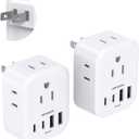 2 Pack US to Japan Travel Plug Adapter, HANYCONY Japan Power Adpter with 4 Outlets 4 USB Ports(2 USB C), Type A Plug Adapter for Amercian USA to Japanese China Canada Mexico Philippines Peru