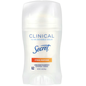 Secret Clinical Strength Antiperspirant Deodorant for Women, Free & Sensitive, 100hr Sweat & Odor Protection, 3X Stress Protection with Hyaluronic Acid, Invisible Solid, Unscented, 1.6 oz (Pack of 1)