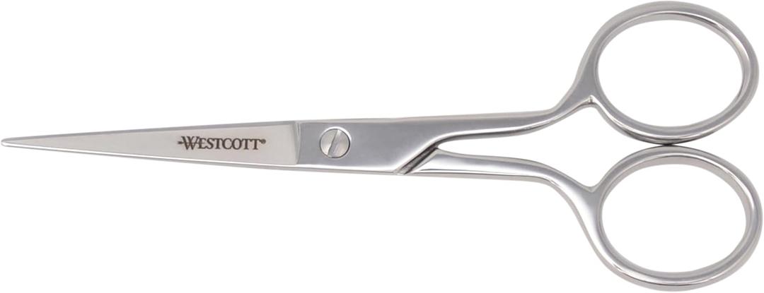 Westcott 5in Forged Fabric and Paper Scissors, Precision Scissors for Embroidery Detail, Sewing, Quilting, Tailoring, Arts and Crafts