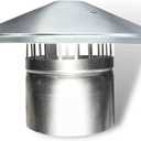 Byson Stainless Steel Roof Cowl 125mm/150mm Ducting Pipe Woodburner Flue Liner Ventilation Pipe Rain hat Chimney Pot Roof Cowl rain Cover (125mm/5), Silver