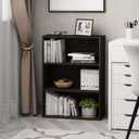 Furinno PASIR Book Shelf, 3-Tier Bookshelf, Storage Shelves Bookcase, 9.7 x 23.7 x 31.5, for Living Room, Bedroom, Home Office, Espresso