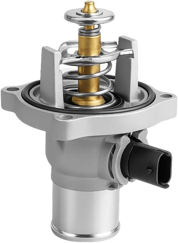 Car Coolant Thermostat Housing Assembly, Aluminum Vehicle Engine Coolant Thermostat Housing Replaces 96984104 55564891 902-821, Compatible with Aveo Pontiac Sonic Trax