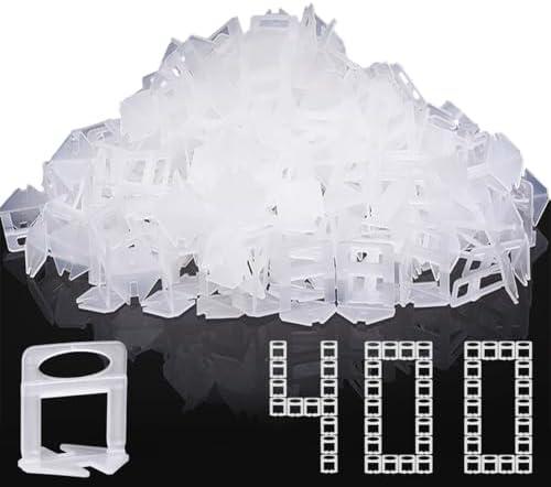 DGSL Tile Leveling System, 400-Piece Tile Spacers Clips 1/8 Inch Tile Tools, Tile Installation Tools for Professional Ceramic Tile and Stone Installation