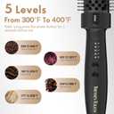 Thermal Brush 1.5 Inch, Heated Round Brush for Blowout Look, Negative Ion, 5 Temp Settings, Tourmaline Ceramic, Dual Voltage for Travel, Easy to Use, Less Damage, Makes Hair Shinier & Smoother
