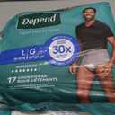 Depend Fresh Protection Adult Diapers, Incontinence Underwear for Men, Disposable, Maximum, Large, Grey, 17 Count