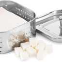 Stainless Steel Square Paneer Maker/Mould/Strainer Perfect for Making Delicious Tofu, Stainless Steel Paneer Maker with Top Pressing Lid - Size 5.11"W x 5.11"L x 2.3"H inches