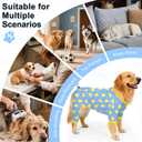Bienbee Dog Pajamas, 4 Pack Dog Recovery Suit Shedding Suit Cute Soft Puppy Clothes Dogs Pjs Onesies Jammies Adjustable Breathable & Stretchy Clothes for Small Medium Large Dogs Girl Boy Puppy-2XL