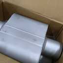 Pair of 3" ID Center/Center Single Chamber Mufflers - Aggressive Deep Sound, Aluminized Steel, Weld/Clamp-On (13" Total Length)
