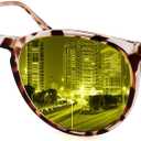 2 x Night Vision Glasses for Women Men, Polarized Trendy Yellow Lens Glasses for Night Driving, UV400 Protection