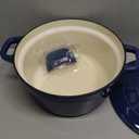CUKOR 7QT Dutch Oven Pot With Lid, Enameled Cast Iron Dutch Ovens for Sourdough Bread Baking, Non-Stick Ceramic Dutch Oven Cooking Pot, Oven Safe, Blue (10 Pcs Bread Paper Liners)
