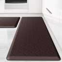 Kitchen Mat [2 PCS] Cushioned Anti-Fatigue Floor Mat, Waterproof Non-Skid Ergonomic Comfort Foam Rugs, Standing Mat for Kitchen, Floor,Office, Sink, Laundry(Chocolate) (17.3"x29"+17.3"x47")