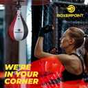BOXERPOINT Speed Bag for Boxing - Durable PU Leather Punching Bag for Adults - Anti-Leak Boxing Bags Home Gym Training Equipment, Portable Heavy Bags - Large Reflex Ball, Indoor & Outdoor (Medium, Tricolor)