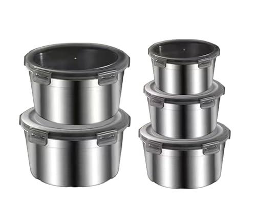 EleganceEssentials Stainless steel food storage containers leak proof & airtight lids for Kitchen,stainless steel bowl,meal prep lunch box,freezer and microwave safe (Only 4-piece)
