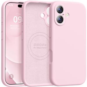 Ktele Magnetic for iPhone 17 Case [Compatible with Magsafe] [Premium Silicone Satin-Smooth Touch] Slim Shockproof Anti-Scratch Microfiber Lining Case, 6.3 inch, Chalk Pink