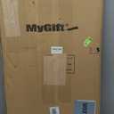 MyGift 35-Inch Wall-Mounted Chalkboard Sign, Vertical/Horizontal Hanging Torched Wood Frame Erasable Message Board