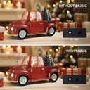 Red Pickup Truck Christmas Snow Globe, Resin Santa Claus Christmas Home Decoration
