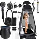 Portable Camping Shower Kit Upgraded Pop Up Privacy Tent with 1500W Heater