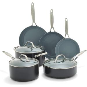 GreenPan Valencia Pro 9 Piece Cookware Set Ceramic Nonstick Pots & Pans