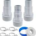 Universal Combo Pool Hose Adapter Replacement, 1-1/4" or 1-1/2", 3 Pack Fits Above-Ground Pool Pump, Filter, Skimmer - Compatible with Hayward SPX1091Z7 or SPX1091Z4