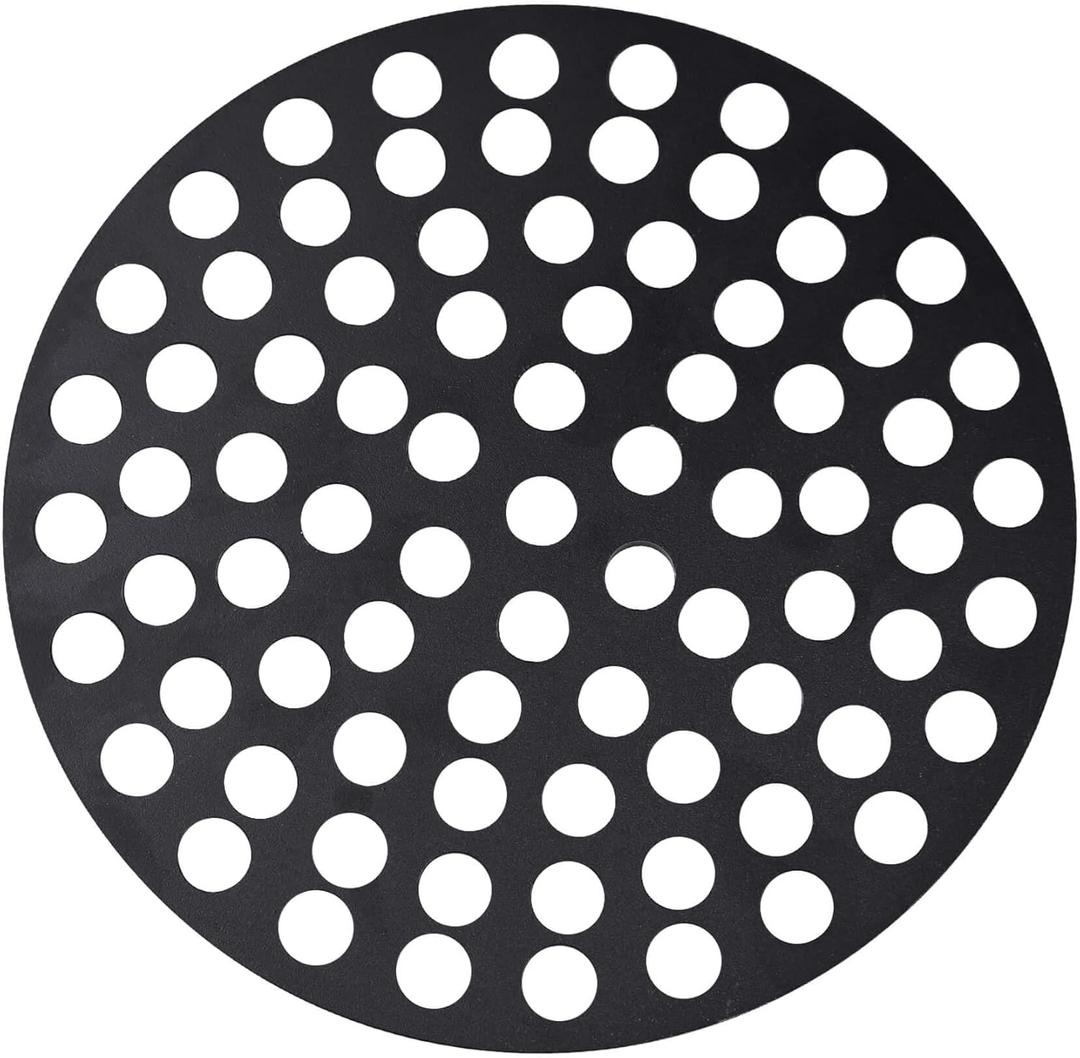 Wulankd 8 Inch Cast Iron Drain Cover, Replacement Round Floor Drain Grate, Optimal Water Flow Strainer, for Bathroom or Outdoor Lawn Drainage, Black