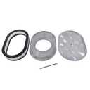 TEKKOAUTO 12" Oval Full Finned Air Cleaner Polished Aluminum Replacement for 5-1/8” Carburetors
