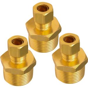 Highcraft D68S-3834-OM-3 Compression x Male Reducing Adapter Pipe Fitting 3/8" OD. COMP X 3/4" MIP No-Lead Brass (Pack of 3) incomplete set