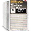 6-Pack 3M Filtrete 20x30x1 AC Furnace Air Filter MERV 5 MPR 300