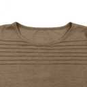 Sunborui Girls Summer 3/4 Length Sleeve Tops Casual Cute Shirts Ruffle Bell Sleeve Front Pleated Blouses (Brown,11 Years) (Beige, XL)