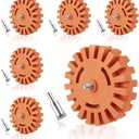 MIVIDE 6PCS 4inch Decal Remover Eraser Wheel, Rubber Power Drill Attachment Car Adhesive, Sticker, Eraser Wheel Tool Set with Drill Adapter for Cars, RV, Boats 5pcs