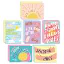 S&O Fun Get Well Cards with Envelopes, Colorful Card Set of 24 - Cute Gifts for Men & Women - Get Better Soon sheets w/ Message - Assortment Greeting Note Box - Speedy Recovery Decor Sheets