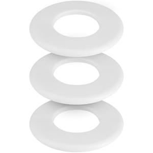 TNJPSEK 3 Pcs Plumbing Wall Cover Plate, Split Flange Self Adhesive Escutcheon for Dia Less 51mm/2in Water Pipe Round Hole Floor Ceiling Faucet Toilet Kitchen Decorative (White)
