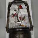 Christmas Snow Globe Lantern Water Glittering 12'' Cardinal with Music, USB Lined/Battery Operated Lighted Lantern for Christmas Festival Decoration Gifts