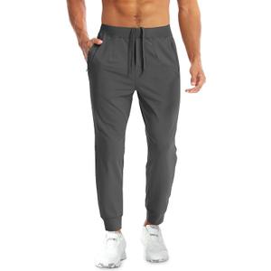 Men's Joggers Sweatpants with Zipper Pockets Lightweight Stretch Athletic Gym Pants for Workout, Running, Golf XL