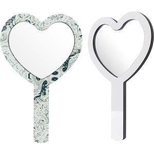 AUEAR, 2 Pieces Sublimation Blanks Mirror Heat Transfer Handheld Mirrors for Travel