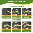 6 Pack Telescopic Grow Lights for Indoor Plants - 48 LED Full Spectrum Grow Lights for Indoor Plants, Height Adjustable Small Halo Grow Light with Base, 3 Selectable Light Sources