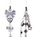 1-4PCS Cute Phone Charms Aesthetic Y2K Cell Phone Charms Strap Strawberry Butterfly Star PhoneCharm Y2K Accessories for Bag Keychain Airpods Camera Pendants Decor