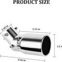 Stainless Steel Car Exhaust Tip, 2.5" to 3.3" Adjustable Vehicle Modification Tail Exhaust Pipe, Chrome-Plated Automotive Finish Tailpipe Decoration Accessories, Universal Fit (Silver)